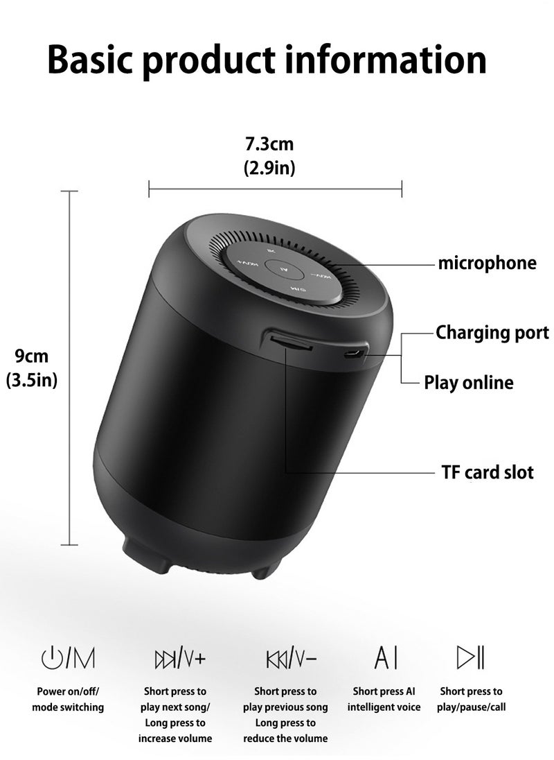 BONKS - Speaker Intelligent Artificial Voice Control Card Small Audio Mobile Phone Desktop Computer Wireless bluetooth Speaker - Image 1