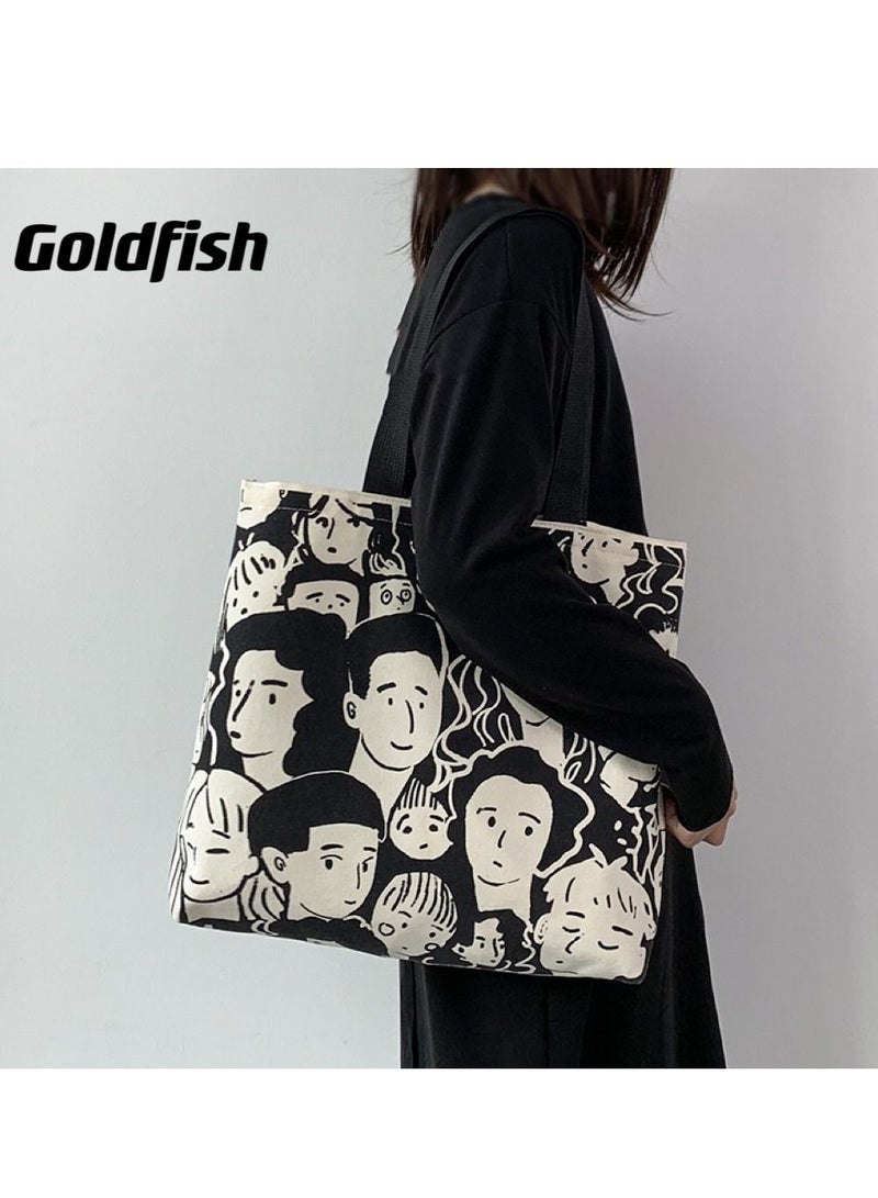 Goldfish Canvas Women Shoulder Bag Ladies Fashion Shopping Hand Bags - Image 4