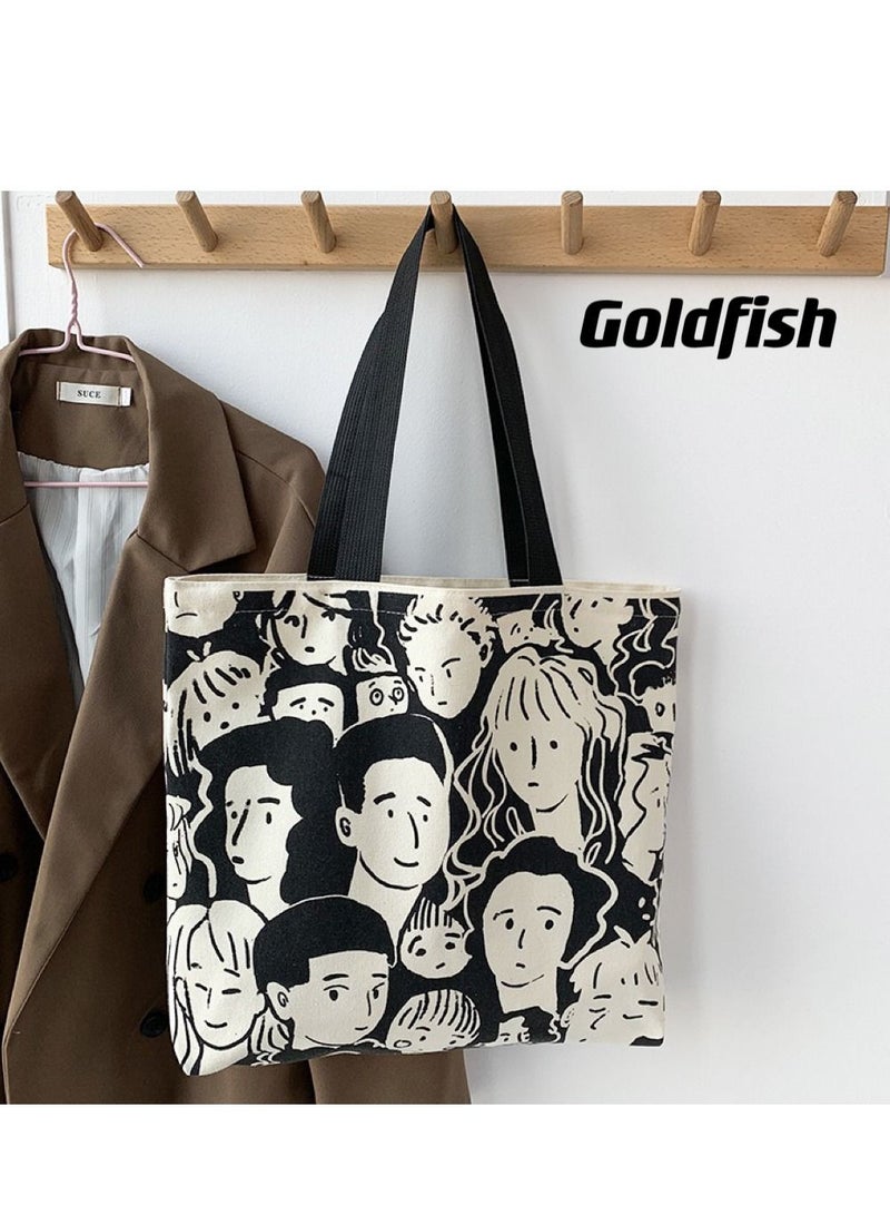 Goldfish Canvas Women Shoulder Bag Ladies Fashion Shopping Hand Bags - Image 2