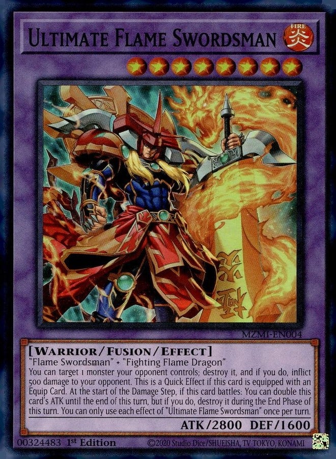 Yu-Gi-Oh! Ultimate Flame Swordsman - MZMI-EN004 - Super Rare - 1st Edition