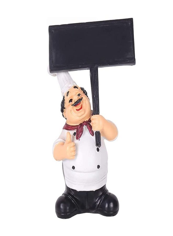 SMANTA Holding Writable Black Board Resin Chef Figures Statue, French Cooking Chef Collectible Housewarming Crafts Gifts Statues for Home Bar Shop Restaurant Coffee Tabletop Kitchen Decor - Image 1