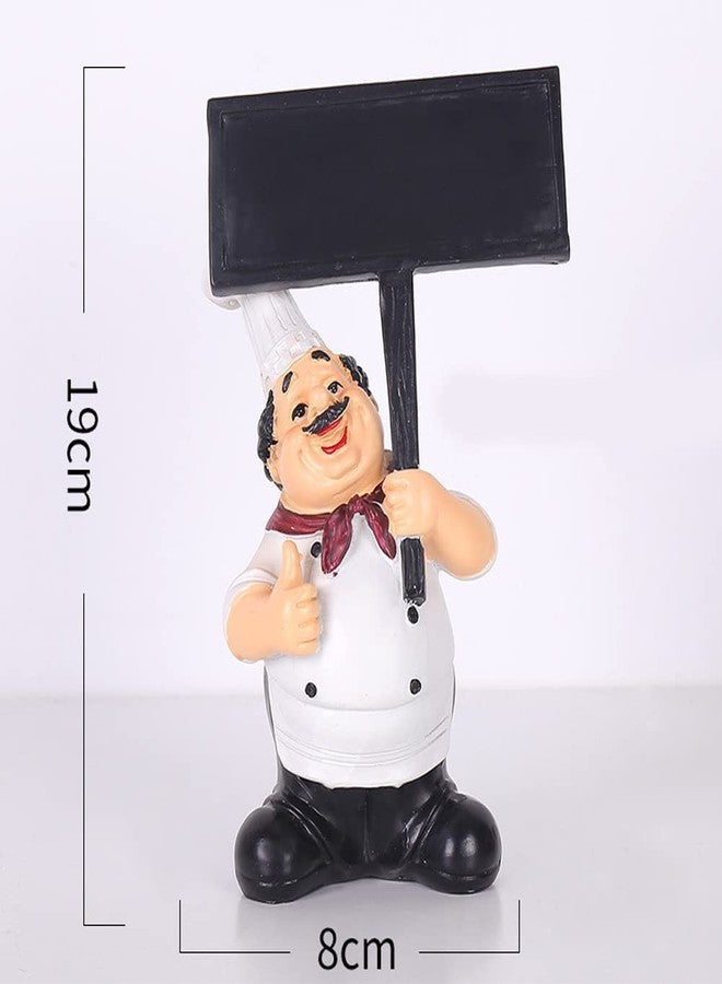 SMANTA Holding Writable Black Board Resin Chef Figures Statue, French Cooking Chef Collectible Housewarming Crafts Gifts Statues for Home Bar Shop Restaurant Coffee Tabletop Kitchen Decor - Image 2