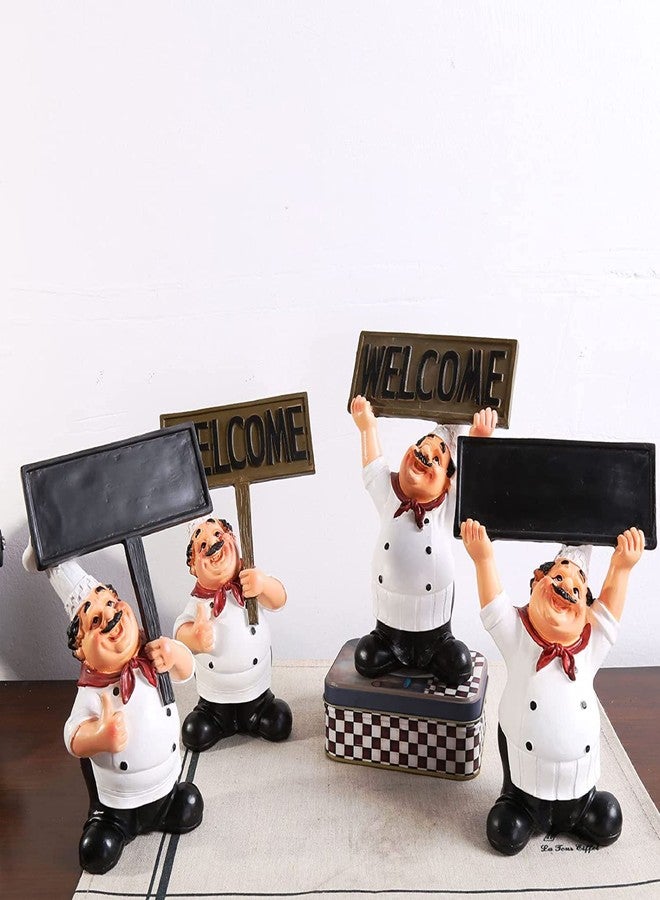 SMANTA Holding Writable Black Board Resin Chef Figures Statue, French Cooking Chef Collectible Housewarming Crafts Gifts Statues for Home Bar Shop Restaurant Coffee Tabletop Kitchen Decor - Image 5