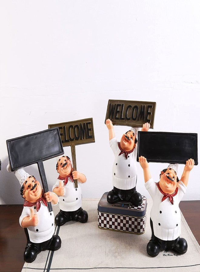 SMANTA Holding Writable Black Board Resin Chef Figures Statue, French Cooking Chef Collectible Housewarming Crafts Gifts Statues for Home Bar Shop Restaurant Coffee Tabletop Kitchen Decor - Image 3