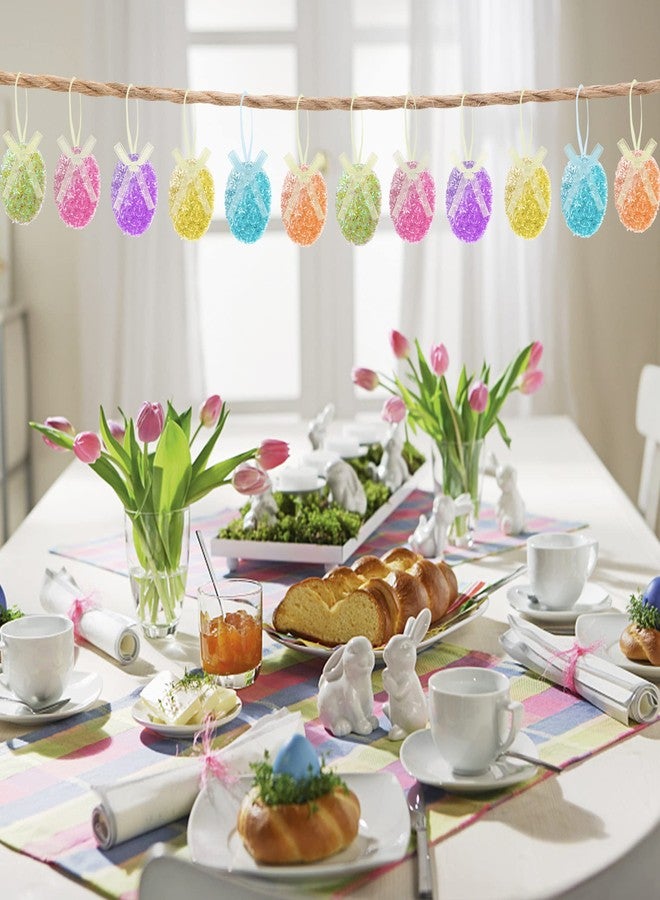 Wehhbtye 30PCS Easter Glitter Hanging Eggs - Colorful Tinsel Easter Egg Ornaments, Spring Foam Hanging Egg Ornament for Easter Tree Christmas Home Party DIY Craft Decoration (Size S) - Image 4