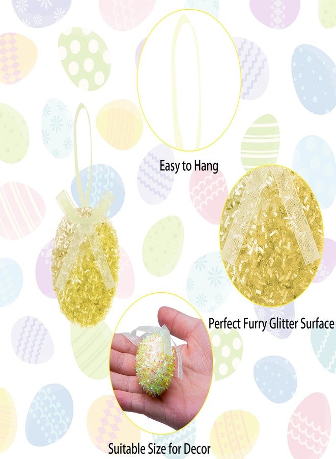 Wehhbtye 30PCS Easter Glitter Hanging Eggs - Colorful Tinsel Easter Egg Ornaments, Spring Foam Hanging Egg Ornament for Easter Tree Christmas Home Party DIY Craft Decoration (Size S) - Image 3