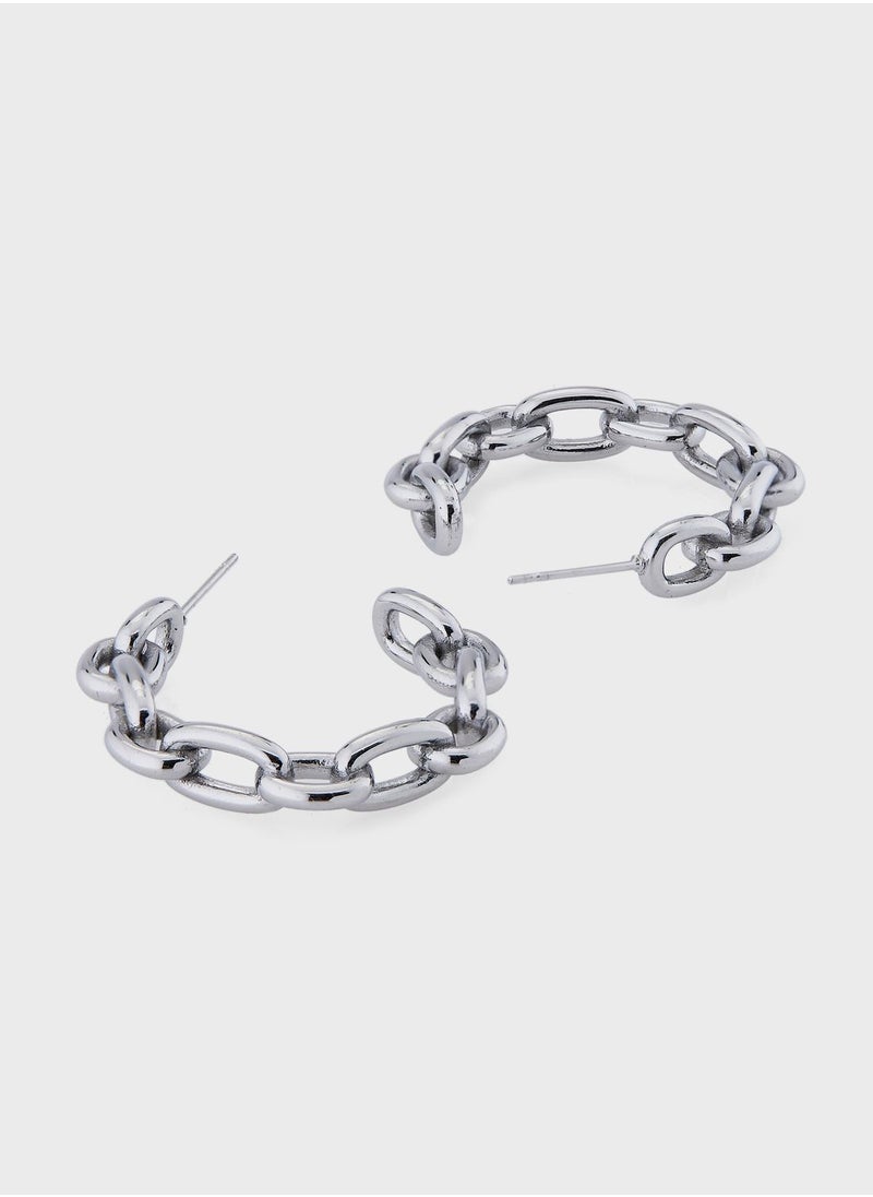 Lady Mauve - BROOKLYN CHAIN LINK HOOP EARRINGS - Image 1
