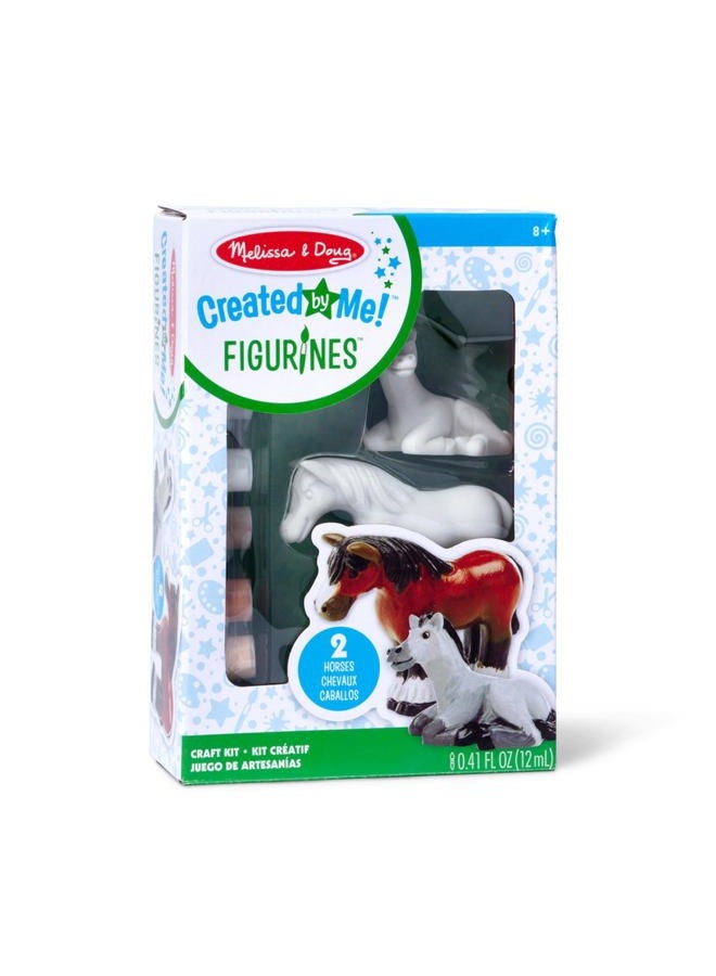 Melissa & Doug Decorate-Your-Own Horse Figurines Craft Kit: 2 Horses To Paint - Image 1