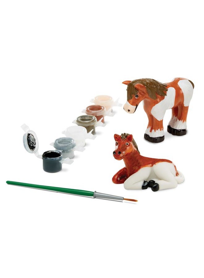 Melissa & Doug Decorate-Your-Own Horse Figurines Craft Kit: 2 Horses To Paint - Image 3