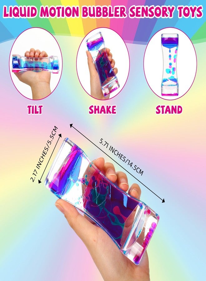 Motionchic 10 Pack Liquid Motion Bubbler Timer for Teens and Adults Calming Fidget Toy Colorful Stress Relief Liquid Timer Oil and Water Hourglass Relaxation Stress ADHD Anxiety Autism - Image 2