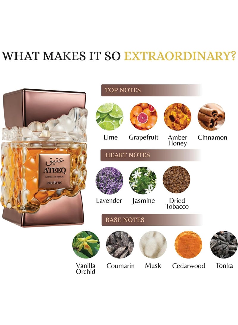 نسك عطر نوسوك عتيق للرجال - 100 مل | ماء عطر يدوم طويلاً | نفحات من الحمضيات والتوابل والأخشاب | عطر رجالي فاخر وجريء - Image 3