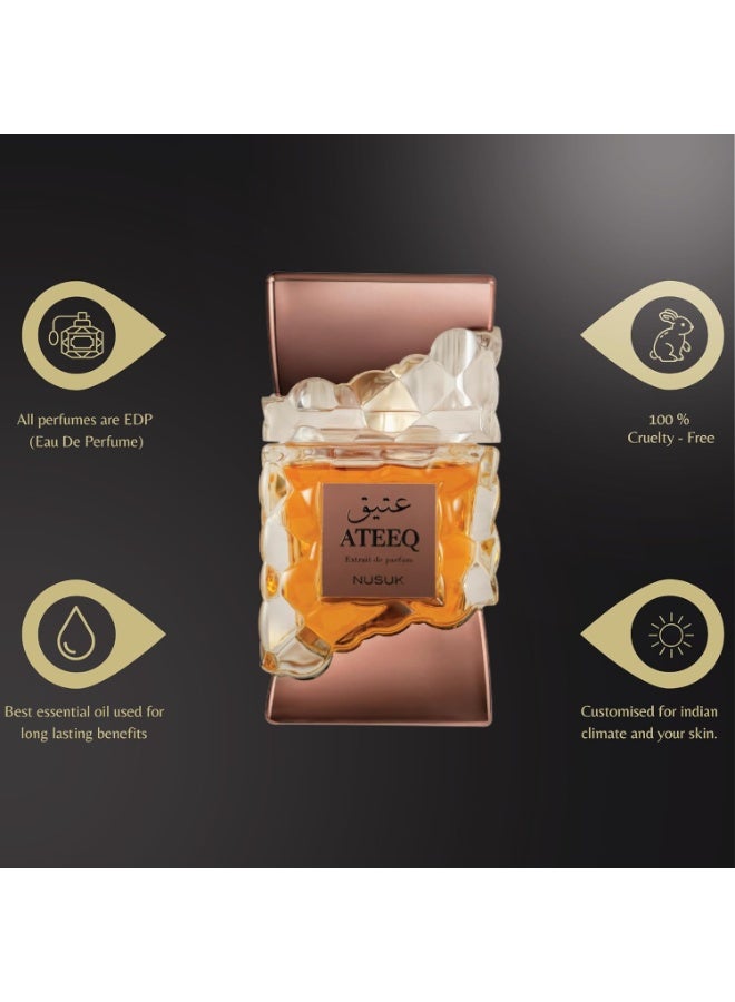 NUSUK Ateeq Perfume for Men - 100ml | Long Lasting Eau De Parfum | Citrus, Spice & Woody Notes | Bold Masculine Luxury Fragrance - Image 4
