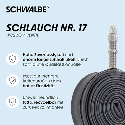 Schwalbe SV17 Presta Extra Long Valve 700C Inner Tube - Black, 28 Inch - Image 2