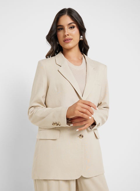 بليزر كتان بقصة واسعة