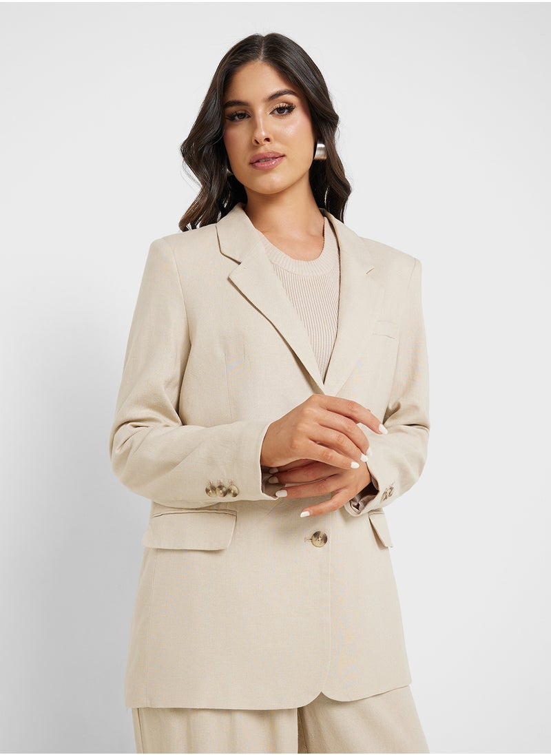 VERO MODA - Oversized Fit Linen Blazer - Image 1