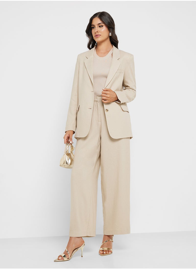 VERO MODA - Oversized Fit Linen Blazer - Image 1
