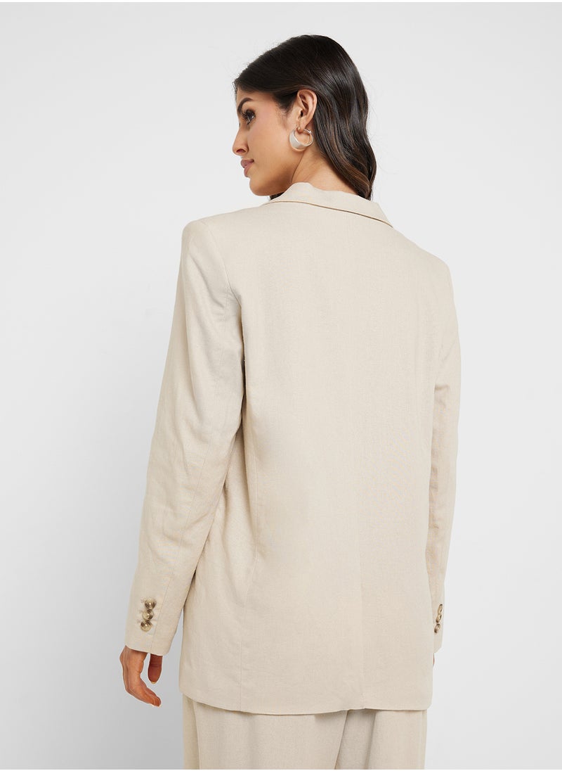 VERO MODA - Oversized Fit Linen Blazer - Image 1