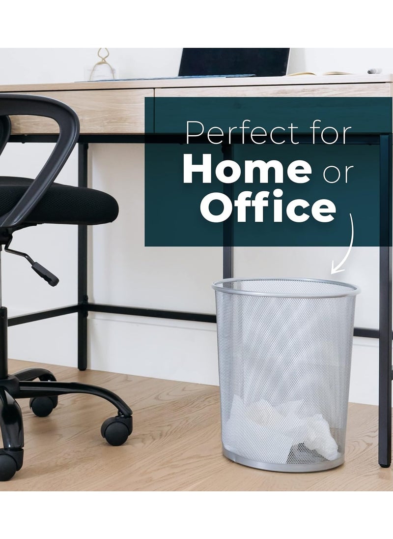 VIO 2 Pack Large Mesh Trash Cans Waste Basket Garbage Bin Lightweight Sturdy Round Mesh Trash Bin Recycling Can for Desk Bedroom Home Room Office 6 Gallon Size  - Image 2