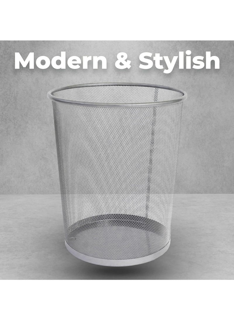 VIO 2 Pack Large Mesh Trash Cans Waste Basket Garbage Bin Lightweight Sturdy Round Mesh Trash Bin Recycling Can for Desk Bedroom Home Room Office 6 Gallon Size  - Image 4