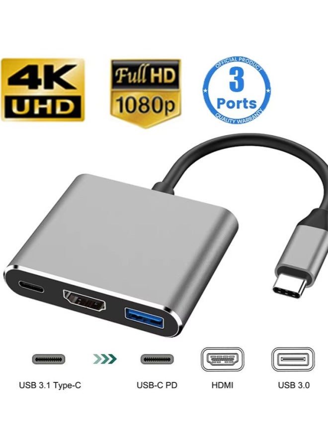 Eight-in-one Docking Station Type-c Network Port Usb Multi-port Docking Station Multi-function Usb Hub Wholesale-Number Of Interfaces:Three-in-one Docking Station (grey)  - Image 1