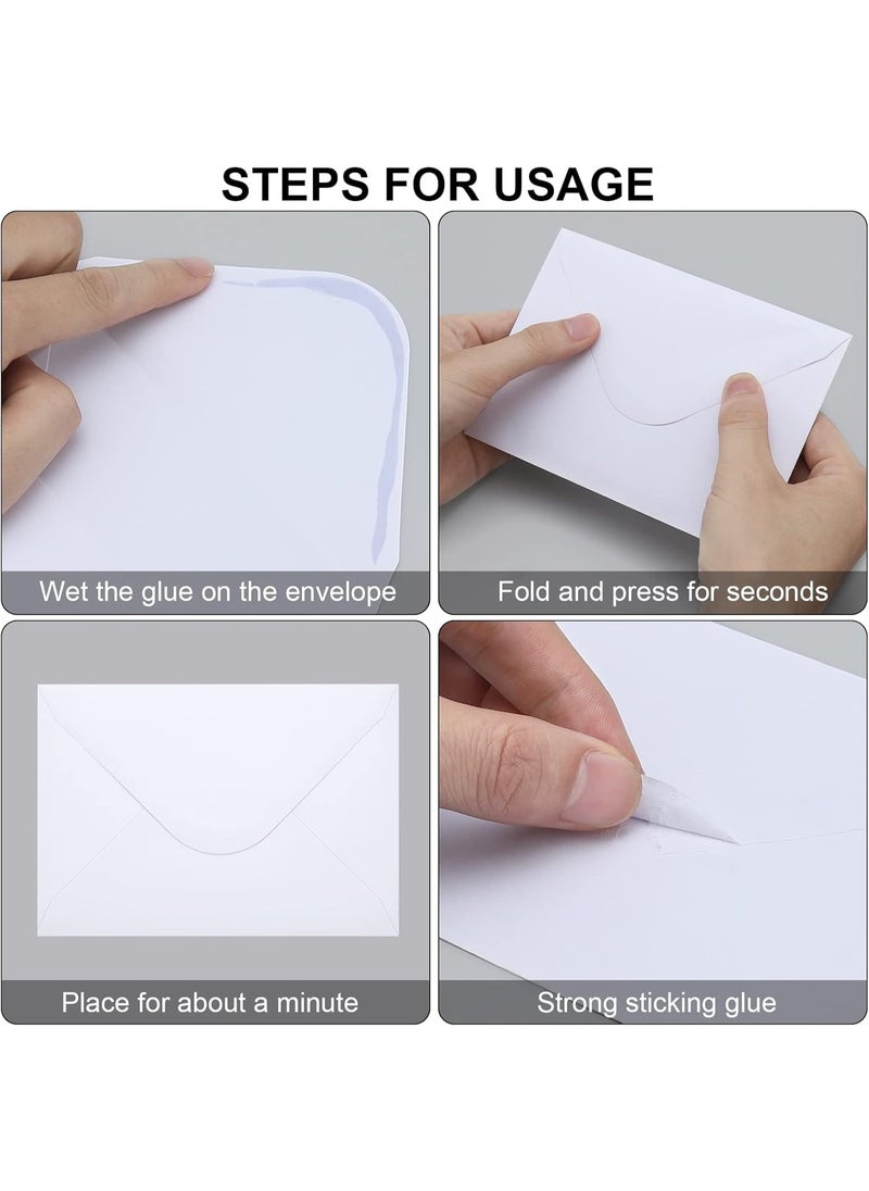 KCDMBUE 100 Pack Kraft 4x6 Envelopes with Contour Flap, Perfect for Invitations, Weddings, Announcements, Baby Showers, RSVP Cards, Greeting Cards, 120gsm Thick, 4.5 x 6.4 Inches, 100% Recycled Paper (White)  - Image 3