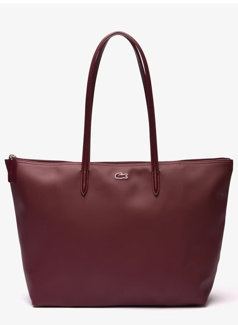 لاكوست حقيبة تسوق كبيرة للنساء 12.12 Concept Zip Tote، حقيبة كتف نسائية محمولة باليد، حقيبة أنيقة متعددة الاستخدامات ذات سعة كبيرة، حقيبة تسوق نسائية، 45 سم * 30 سم * 12 سم - كلاريت - Image 1