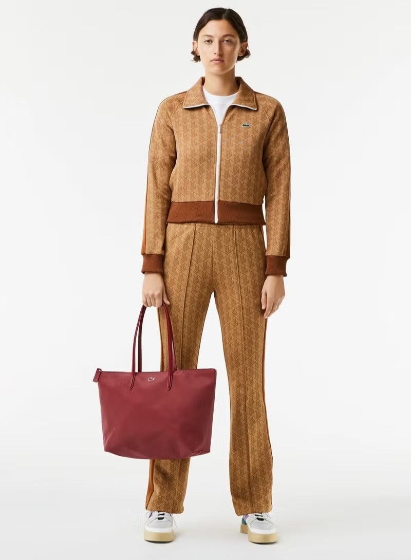 لاكوست حقيبة تسوق كبيرة للنساء 12.12 Concept Zip Tote، حقيبة كتف نسائية محمولة باليد، حقيبة أنيقة متعددة الاستخدامات ذات سعة كبيرة، حقيبة تسوق نسائية، 45 سم * 30 سم * 12 سم - كلاريت - Image 3