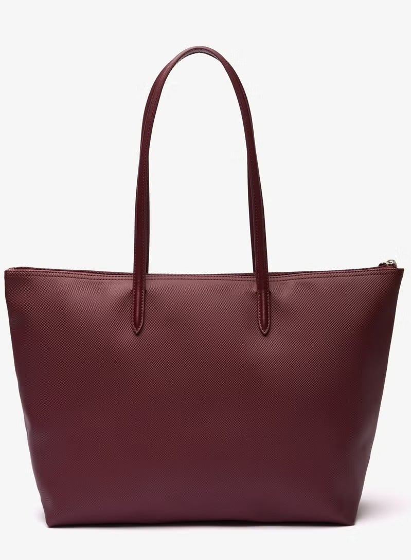 لاكوست حقيبة تسوق كبيرة للنساء 12.12 Concept Zip Tote، حقيبة كتف نسائية محمولة باليد، حقيبة أنيقة متعددة الاستخدامات ذات سعة كبيرة، حقيبة تسوق نسائية، 45 سم * 30 سم * 12 سم - كلاريت - Image 4