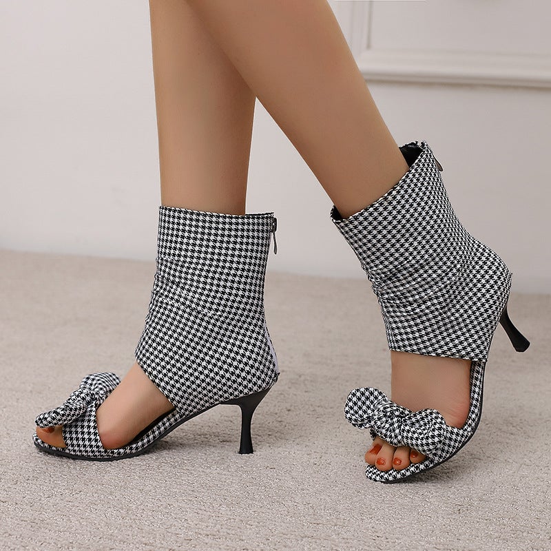 Supply 2026 Spring/Summer Stiletto Heels 40-50 Large Size Bowknot Hollow-Out Women'S Sandals - Image 4