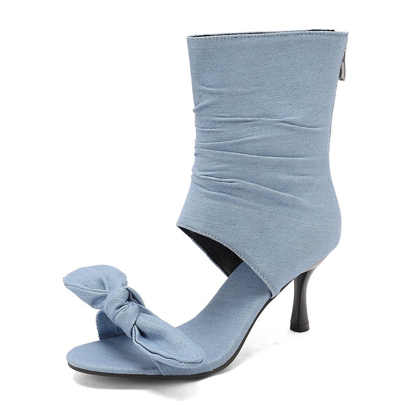 Supply 2026 Spring/Summer Stiletto Heels 40-50 Large Size Bowknot Hollow-Out Women'S Sandals - Image 1