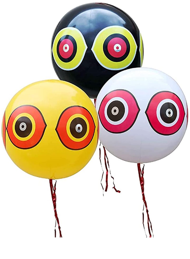 Zikra 3 Pcs Bird Balloons, Reflective Eyes Balloon Bird Repellent, Keep Birds Away Garden, Highly Effective, Easy to Use, Crops, Windows, Boats, Cars and Pools, Wildlife Friendly - Image 1