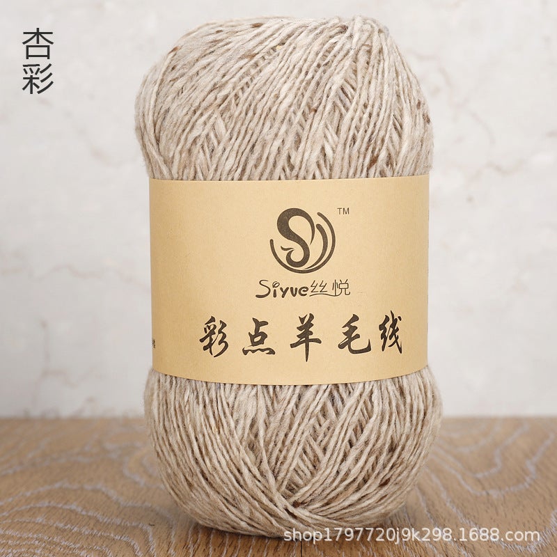 Italian Dotted Wool Yarn for Scarves Knitting 22# apricot color 