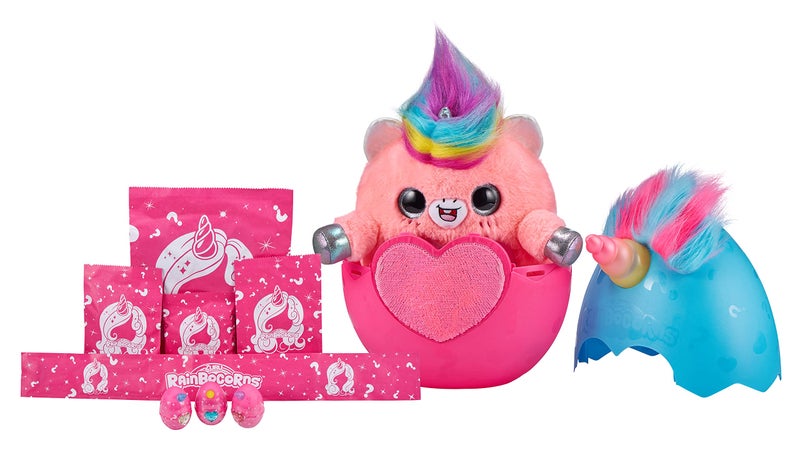 Rainbocorns Big Hair Surprise (Unicorn) by ZURU Cuddle Plush Stuffed Animal, 30+ Surprises, Collectible Baby Booboocorns, Hair Accessories, Charm Bracelets, Stickers, Ages 3+ (Unicorn) - Image 3
