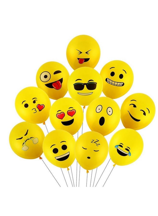 Smartcraft Smartcraft Emoji Balloons Latex Yellow Emoji Smiley Balloons (Pack of 25)  - Image 3