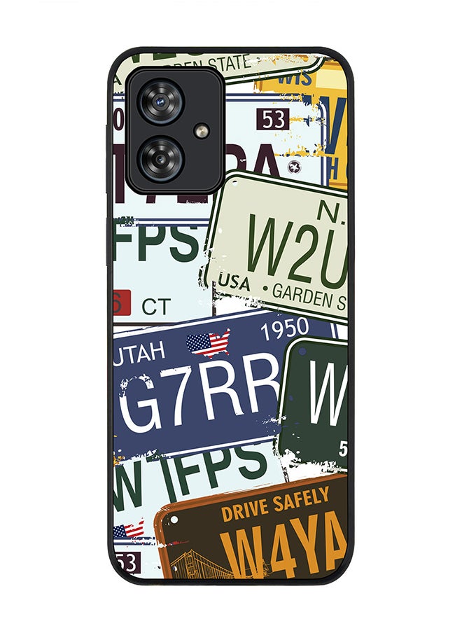 Stylizedd Rugged Black edge case for Motorola Moto G54 / Motorola Moto G54 Power / Motorola Moto G64 5G, Slim fit Flexible Anti Drop Thin Cover - Number Plates  - Image 1