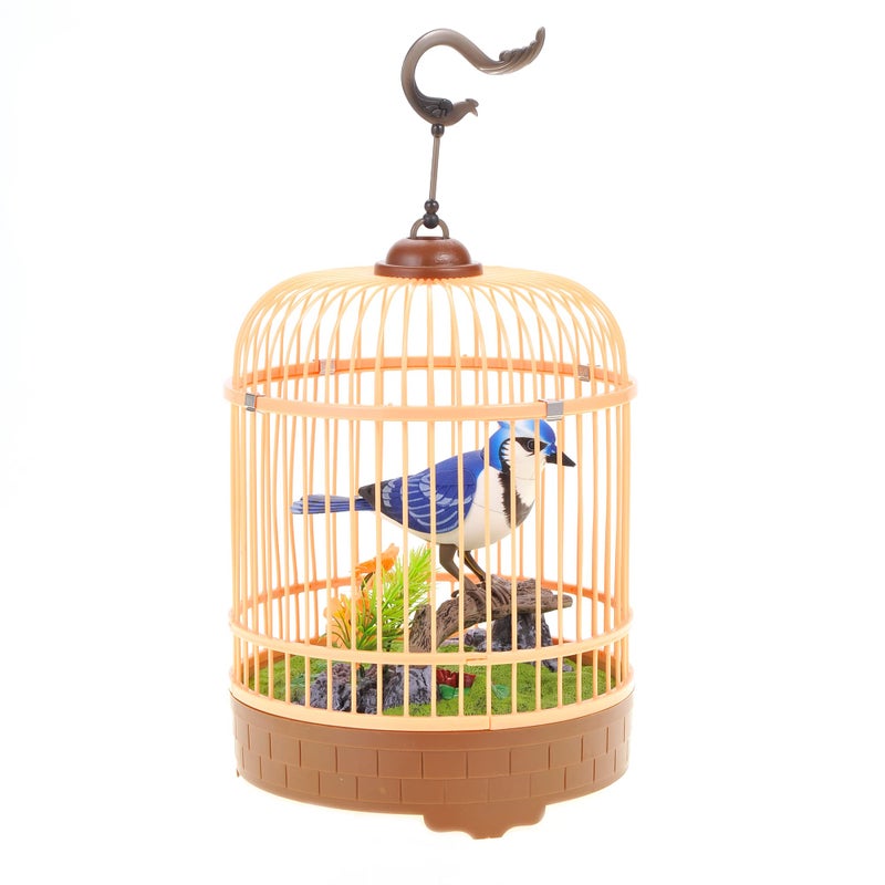 PowerTRC Singing Chirping Bird in Cage Realistic Sounds Movements Sound Activated Battery Operated Great Desk and Room Accessory Pet Caged Bird Toy 10 x 7 - Image 3