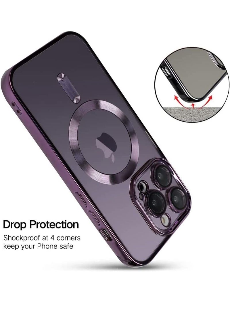 جينيكست غطاء متوافق مع iPhone 14 Pro Max مع غطاء MagSafe المضاد للخدش الواقي النحيف المطلي بالكهرباء لهاتف iPhone 14 Pro Max للنساء الرجال - Image 3