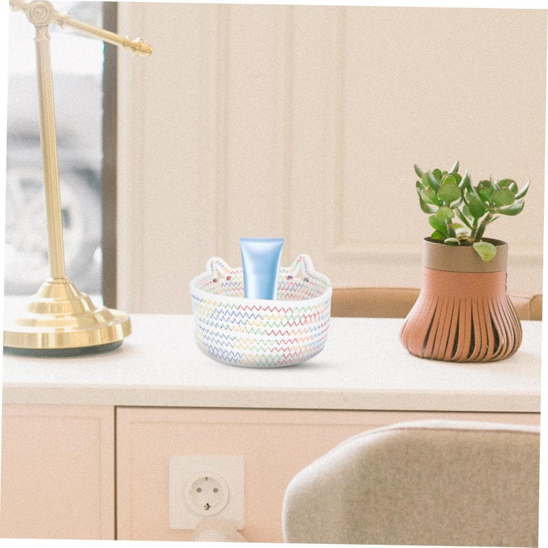 Stylish Cat Ear Cotton Storage Bin Decorative Makeup Organizer For Home - Image 3