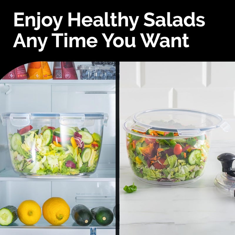 Joined Salad Spinner with Storage Lid, Drain, Bowl, and Colander - Quick and Easy Multi-Use Lettuce Spinner, Vegetable Dryer, Fruit Washer, Pasta and Fries Spinner - 3.7 Qt - Image 5