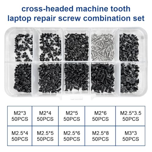XIKKART 1000 Pcs Laptop Notebook Computer Replacement Screws Kit | Compatible with Lenovo, Toshiba, Gateway, Samsung, HP, IBM, Dell, Sony, Acer, Asus | SSD, Hard Disk, SATA Repair Assortment Set - Image 2