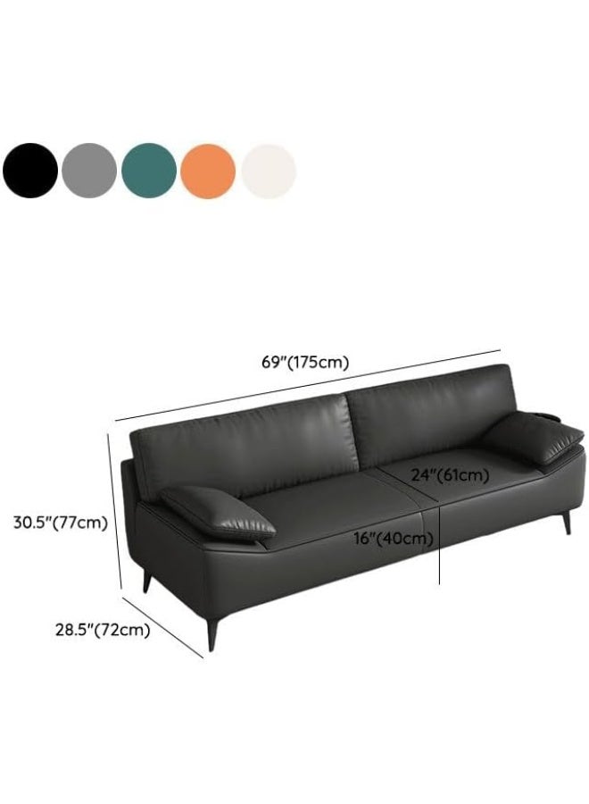 Ripple FURNITURE UAE Homes Contemporary Water-Resistant Solid Color Upholstered 3-Seater Floor Sofa, Black (Dark Grey)  - Image 2