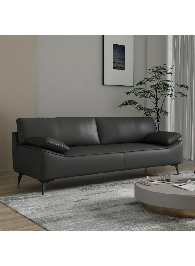 Ripple FURNITURE UAE Homes Contemporary Water-Resistant Solid Color Upholstered 3-Seater Floor Sofa, Black (Dark Grey)  - Image 1
