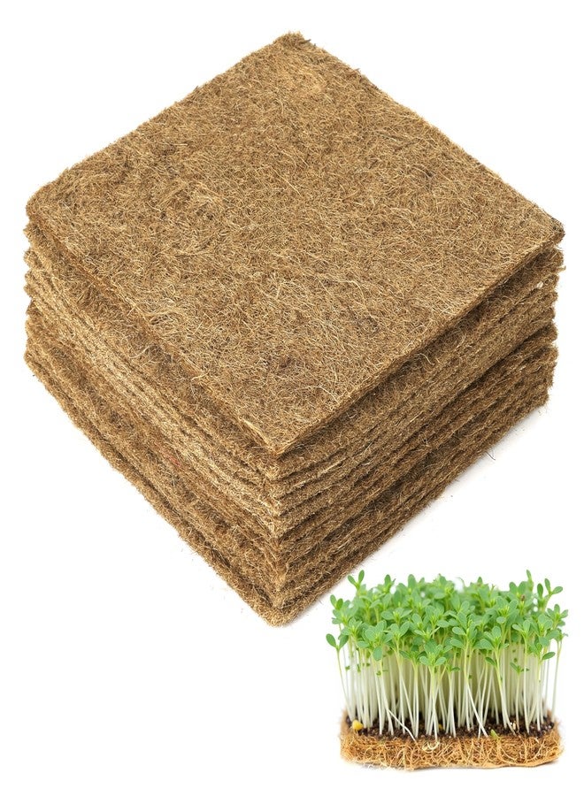 UCandy 10 Pack Jute Grow Mat for Microgreens, Hydroponic Grow Pads for Growing Tray Sprouting Trays Jute Fiber Seed Starter Planting for Micro Greens & Wheatgrass (1, 5" X 5") - Image 1