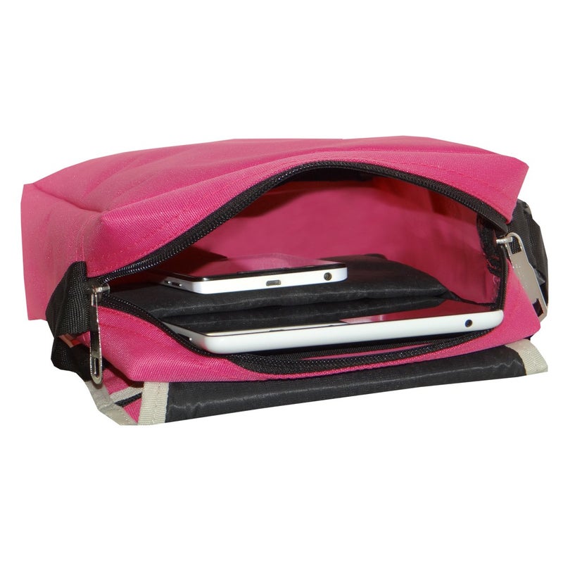 ACM Flip Soft Padded Shoulder Sling Bag Compatible with Samsung Galaxy Tab A7 Lite Carrying Case Dark Pink - Image 5