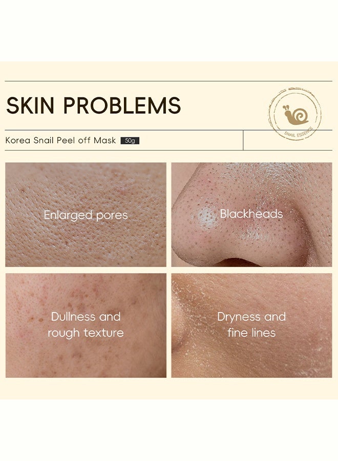 Laikou Korea Snail Peel Off Mask, with Collagen Niacinamide & Hyaluronic Acid, Deep Cleansing & Brightening Face Mask for All Skin Types, 50g - Image 2