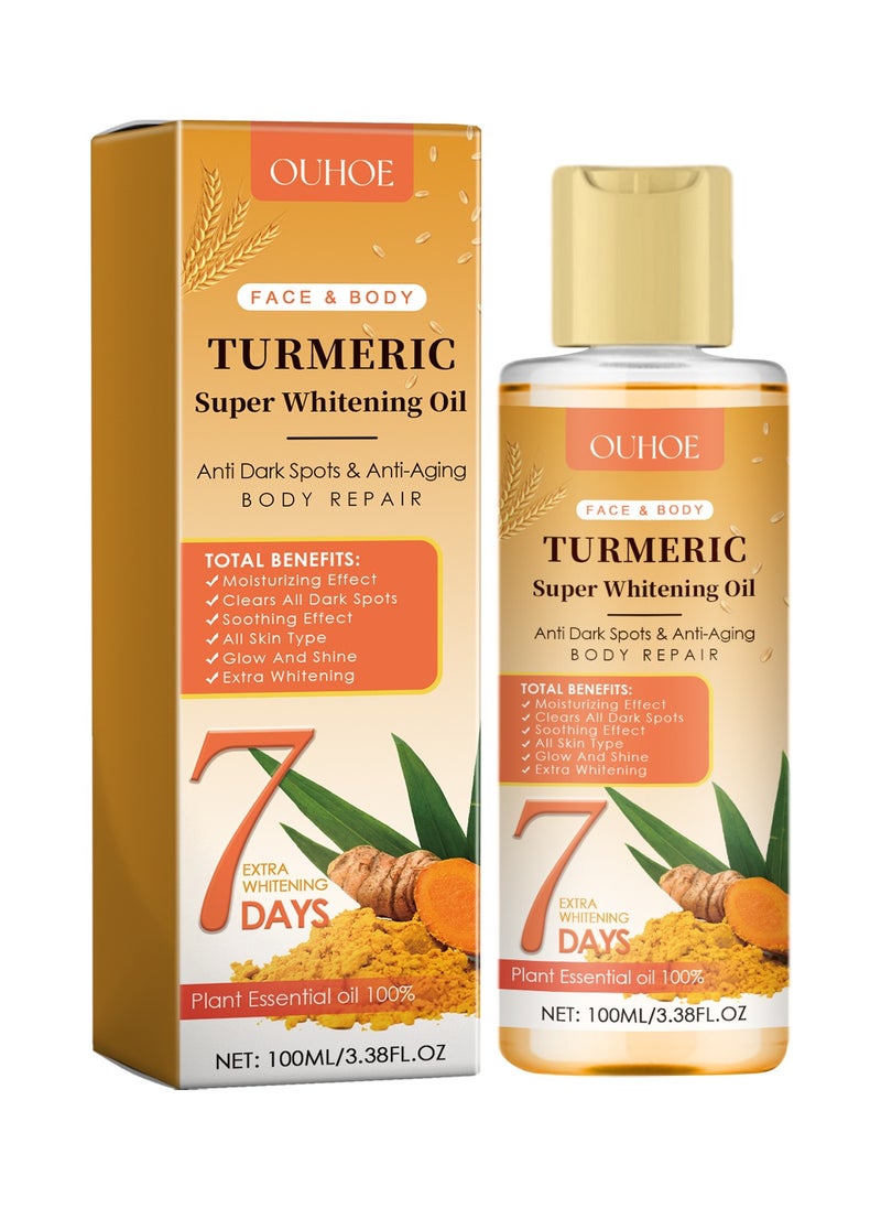 OUHOE Turmeric whitening skin care oil. Repair skin barrier. Soften, firm. Brighten and whiten. Fade joint darkness.  - Image 1
