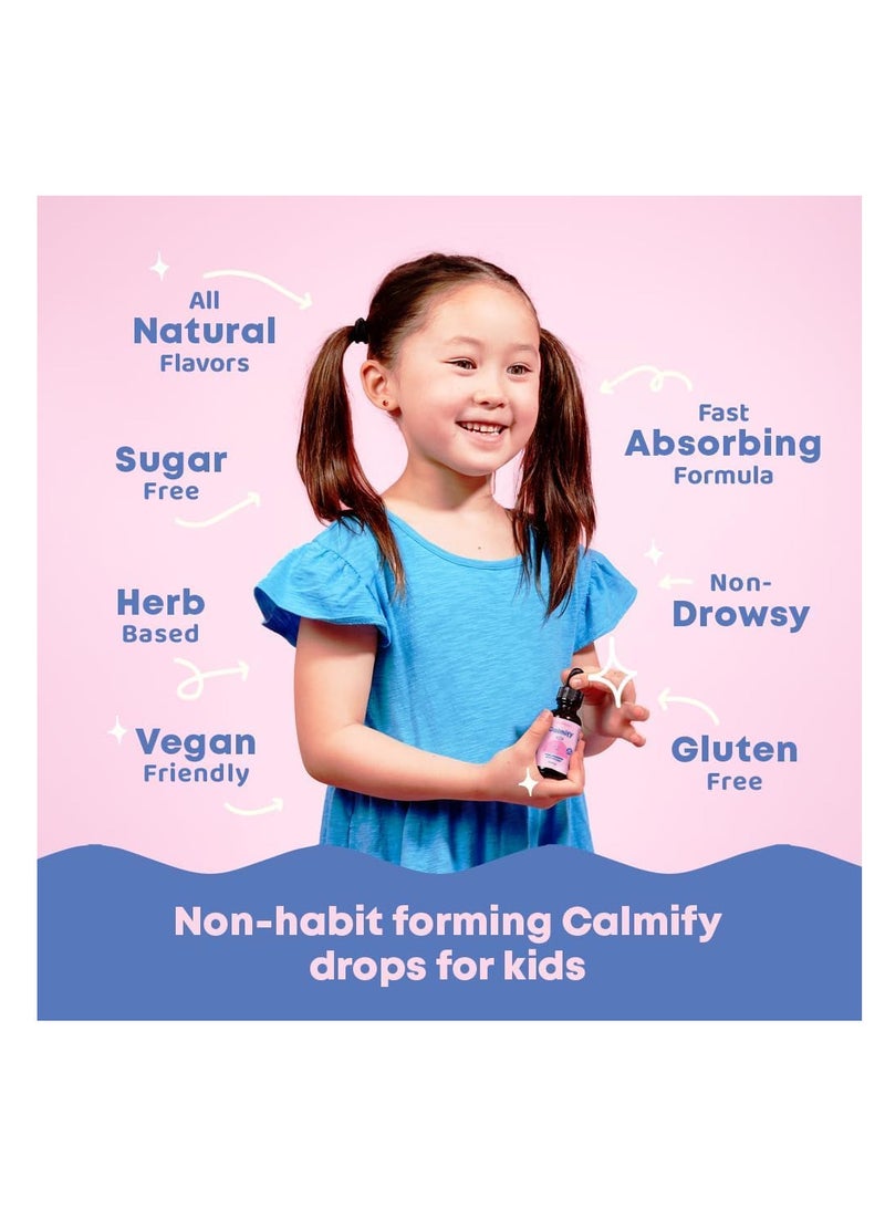 Magnesium Citrate & Glycinate Liquid for Kids – Sugar & Gluten-Free Supplement with L-Theanine & Chamomile – Supports Kids & Teens (1 fl oz, 30 Servings)
