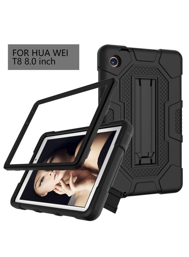 اس-توب جراب لهاتف Huawei MatePad T8 بلون متباين Robot B3 جراب هجين من السيليكون للكمبيوتر اللوحي مع حامل - Image 3