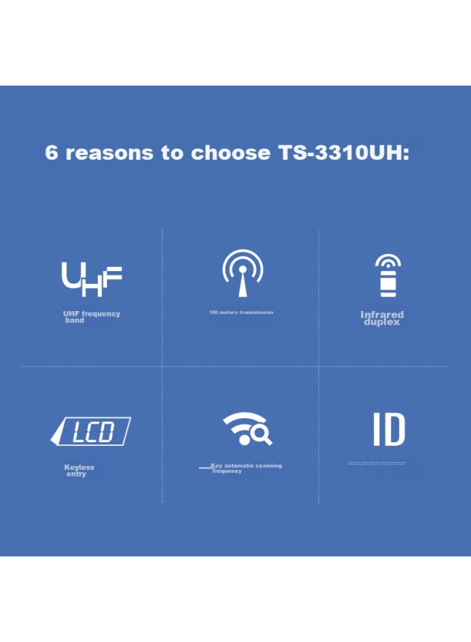 TAKSTAR نظام ميكروفون لاسلكي مزدوج تاكستار TS-3310UH، ميكروفون يدوي احترافي للكاريوكي في المنزل للاجتماعات، العروض المسرحية، أسود - Image 1