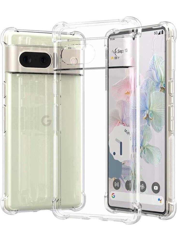 جراب متوافق مع Google Pixel 8A - غطاء شفاف من السيليكون (TPU) مقاوم للصدمات، مزود بحماية للكاميرا وزوايا معززة ضد الصدمات - شفاف - Image 4